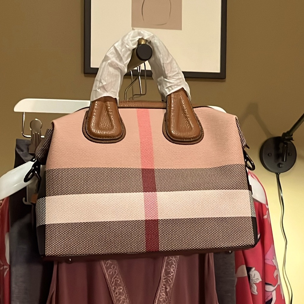 Designer Dup Inspired Plaid Hand Bag